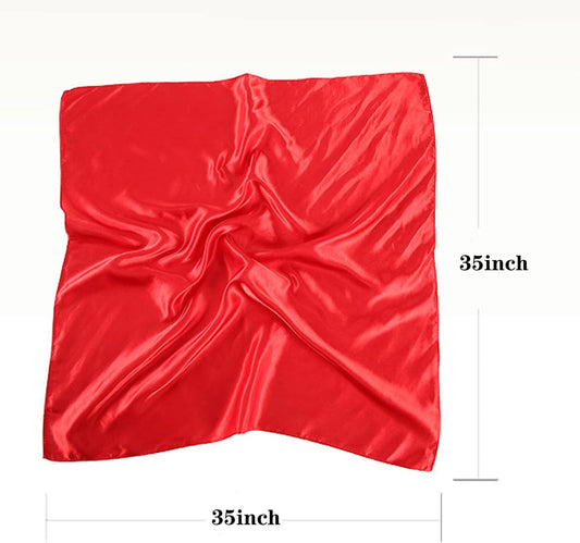 '35'' Satin Head Scarf Large Square Scarf Silk Feeling Fashion Hair Wrapping Scarves for Women Girls'