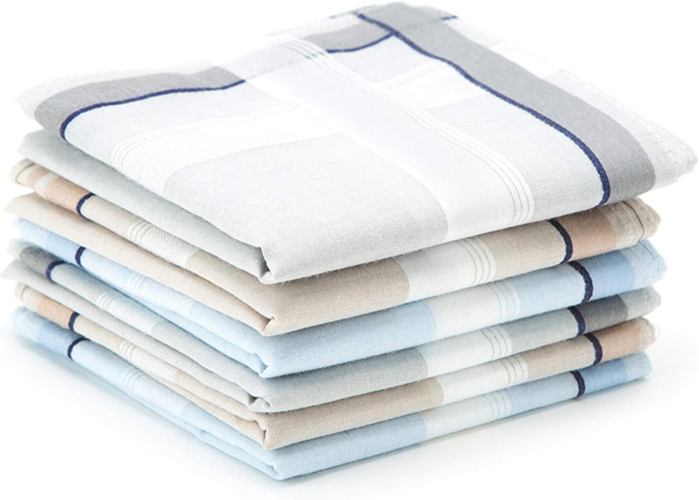Selected 100% Cotton Men's Handkerchiefs 6 Piece Gift Set