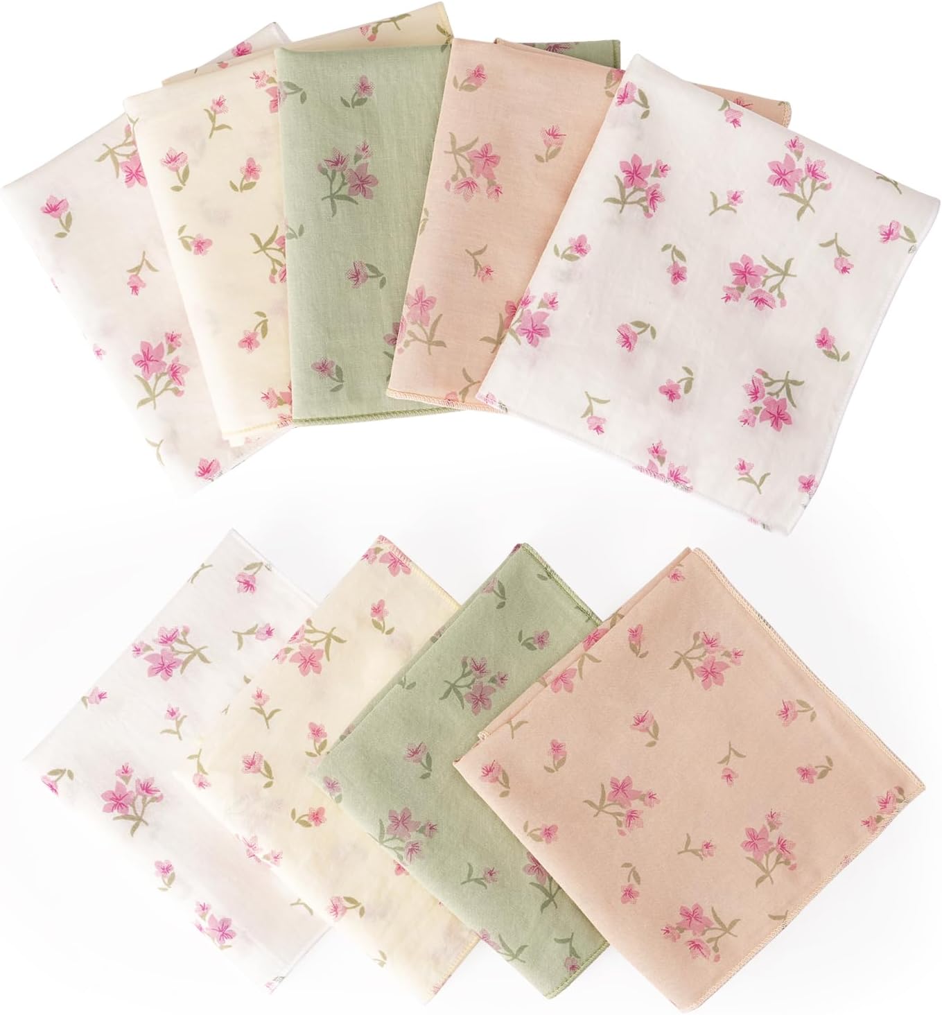 Handkerchief for Women, Soft Cotton Vintage Ladies Floral Printing Handkerchief Women Girls Hankies in Assorted Color