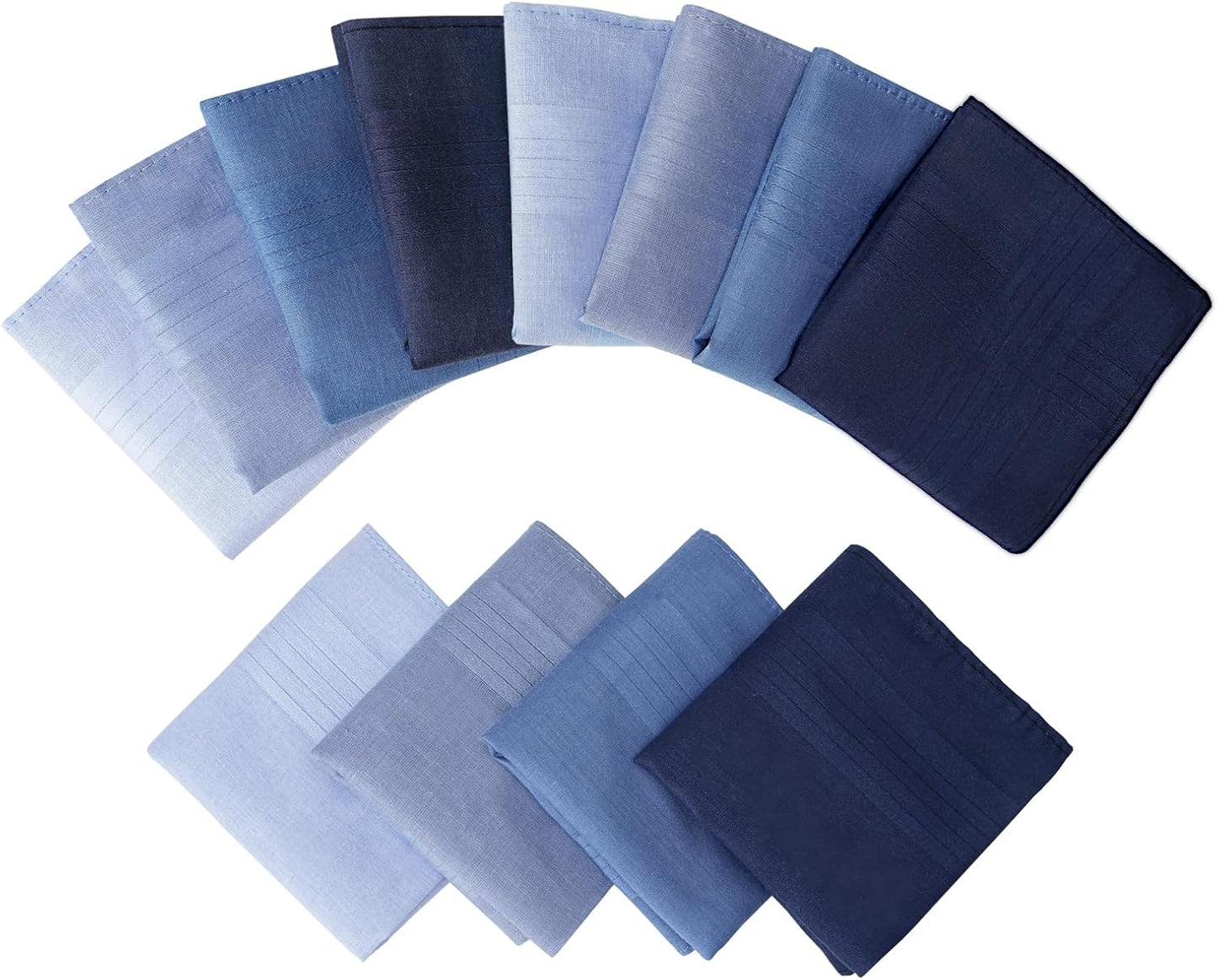 Handkerchiefs for Men, Soft Cotton Men’s Handkerchiefs, Blue Stripe Hankies for Men, 15.7 * 15.7” 8/12PCS