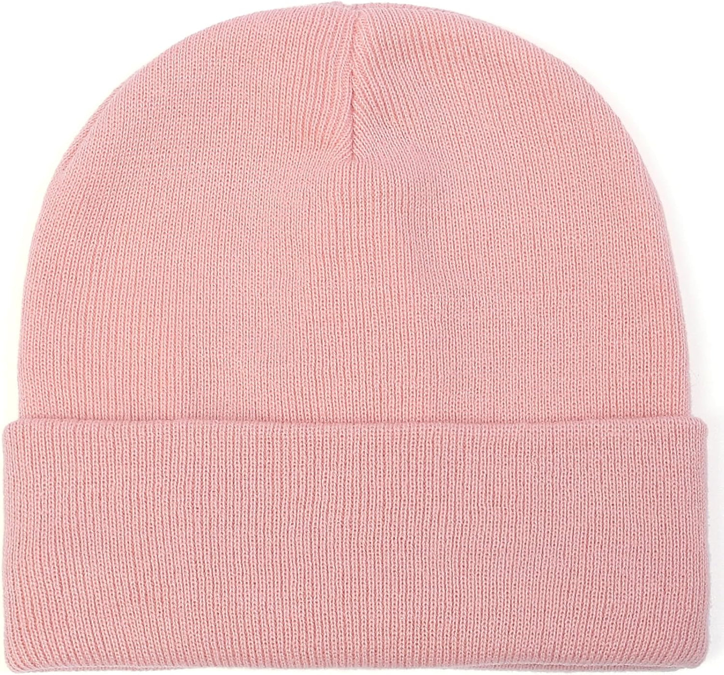 2pcs Unisex Winter Fleece Lining Hat for Men Women Knitted Cuffed Hat Warm Ski Beanie Cap