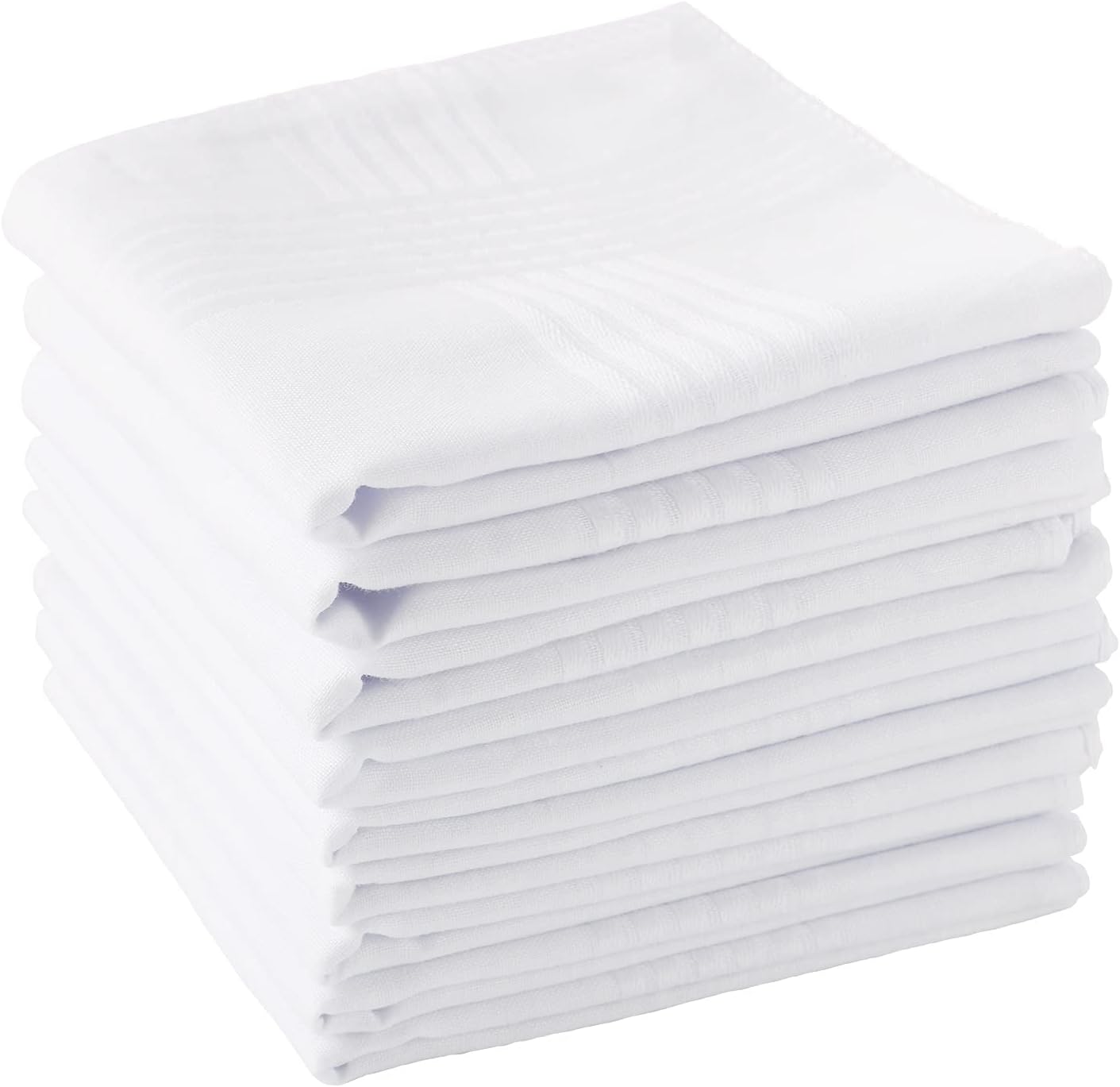 Men's Handkerchiefs 100% Soft Cotton White Hankie Hankerchieves