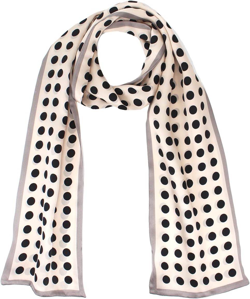 100% Silk Scarf for Women 59 * 6.3 Long Shawls for Headscarf and Neck- Oblong Hair Wraps with Gift Packed