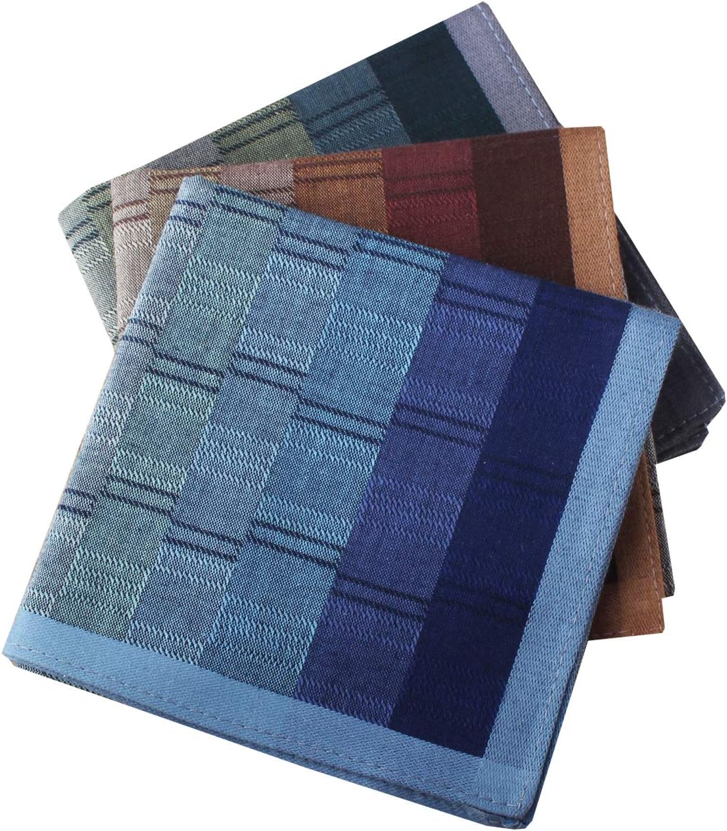 Handkerchiefs Mens Luxury 100% Cotton Handkerchiefs Plaid Pack