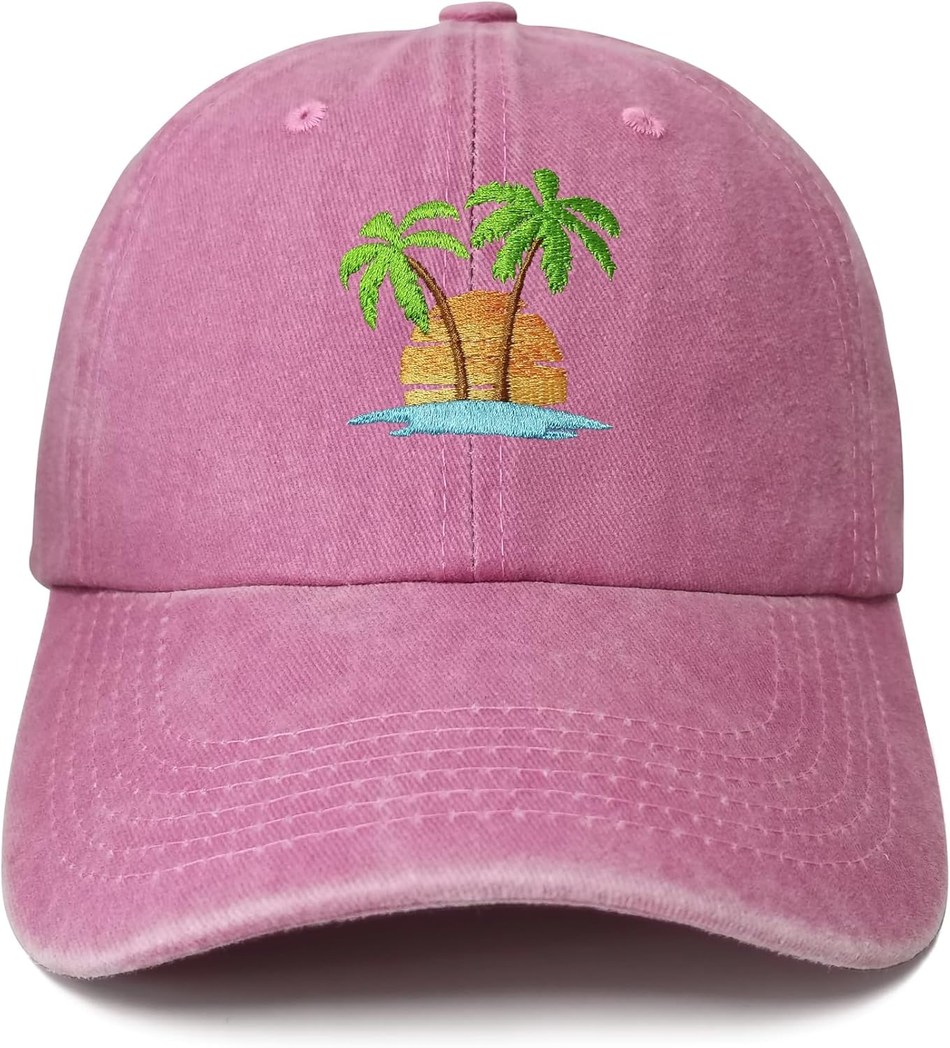 Embroidered Palm Tree Hats for Men Women