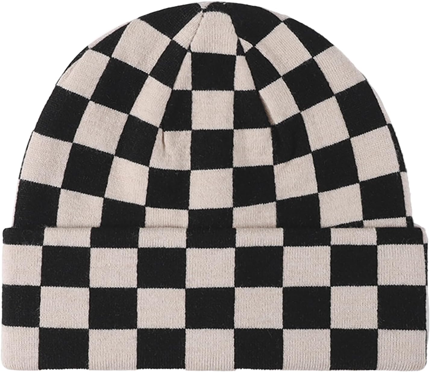 Outdoor Plaid Beanie Cuff Unisex Winer Warm Soft Knit Hat