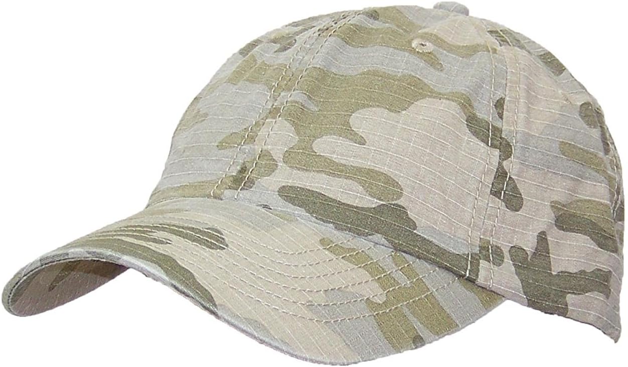 Unisex Unstructured Ripstop Camouflage Adjustable Ballcap