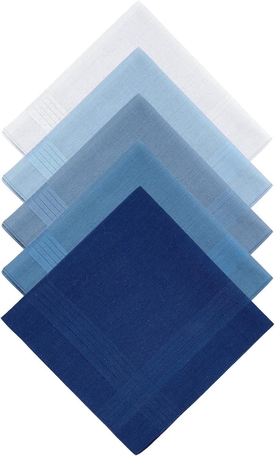 100% Pure Cotton Handkerchiefs with Stiching Assorted Color, 5 Colors