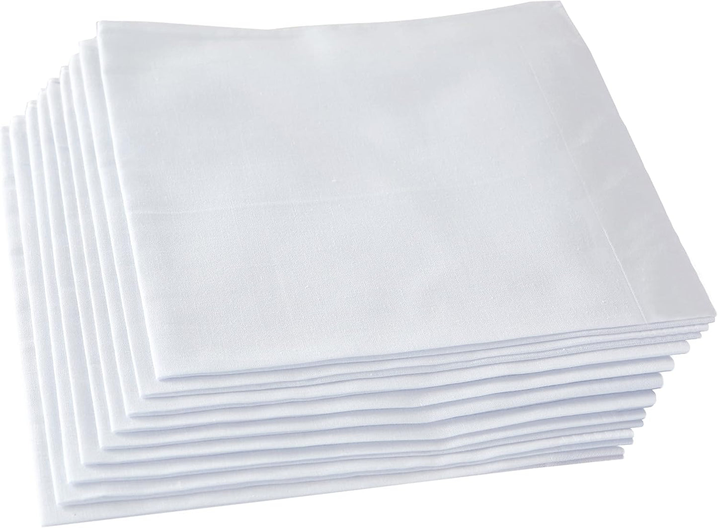 Men's Handkerchiefs,100% Soft Cotton,White Hankie (White, Pack of 6 Pieces)