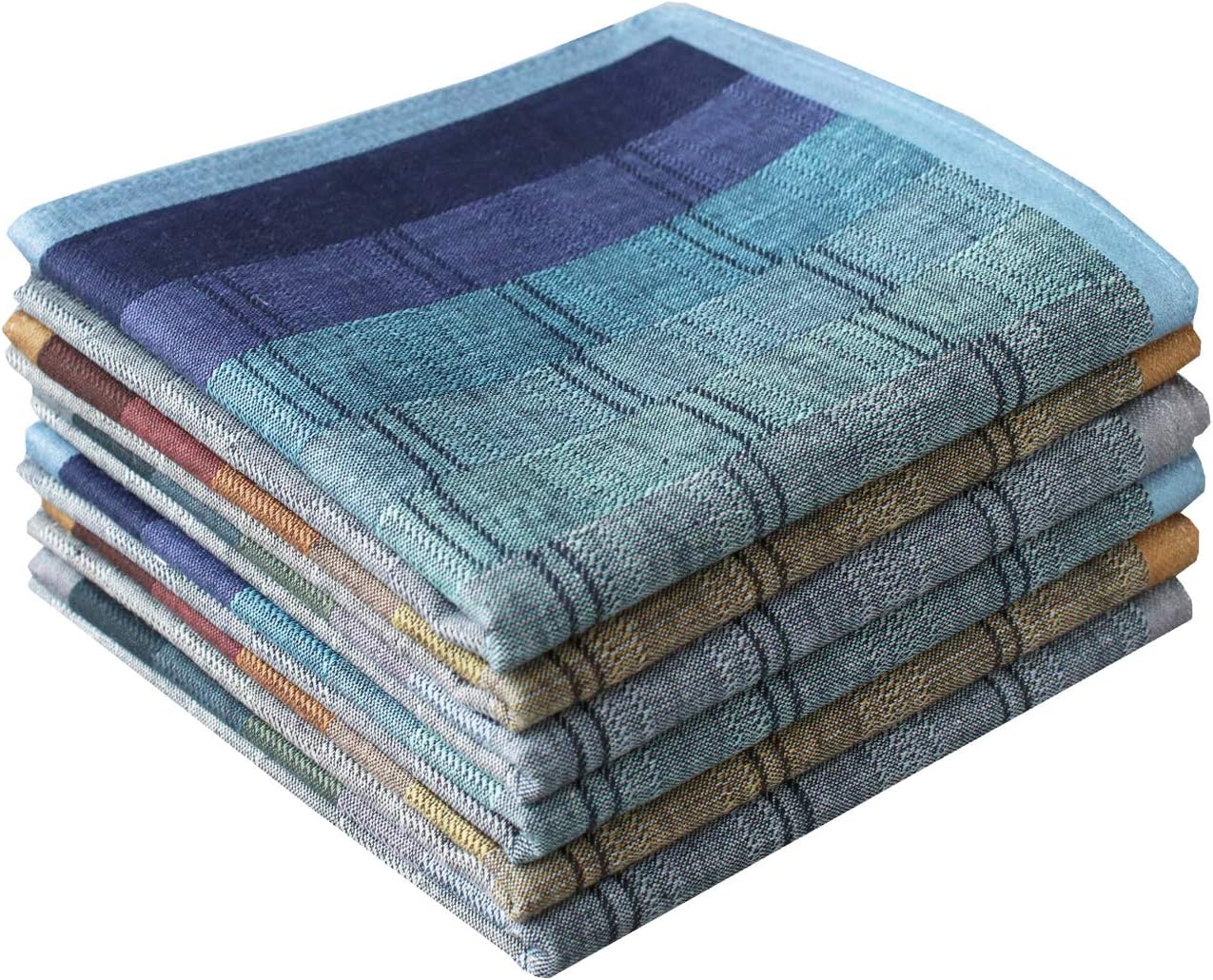 Handkerchiefs Mens Luxury 100% Cotton Handkerchiefs Plaid Pack