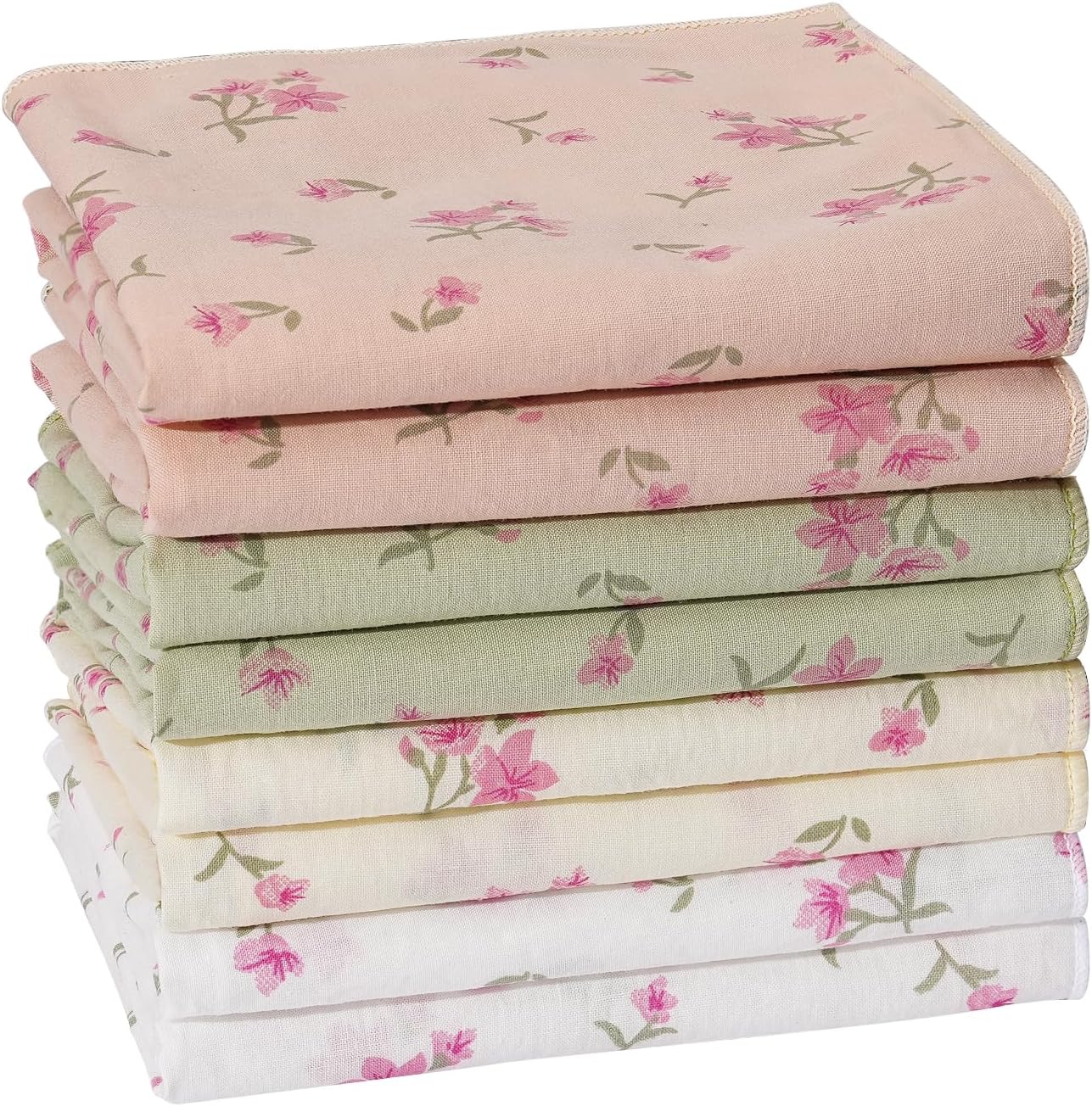 Handkerchief for Women, Soft Cotton Vintage Ladies Floral Printing Handkerchief Women Girls Hankies in Assorted Color